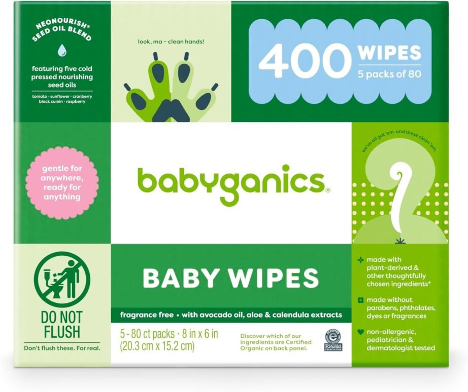 Babyganics Baby Wipes, Unscented Diaper Wipes