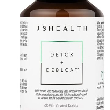 JSHealth Vitamins Detox and Debloat Liver Health Formula Liver Detox Pills Debloating Formula with Milk Thistle, Turmeric, Fennel Liver Cleanse Supplement (60 Tablets)