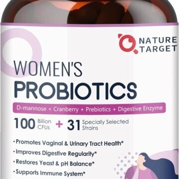 Probiotics for Women Digestive Health, 100 Billion CFUs Probiotic with Digestive Enzymes & Prebiotics, Vaginal Probiotics with Cranberry for Urinary Tract Health, pH Balance, 90 Veggie Capsules