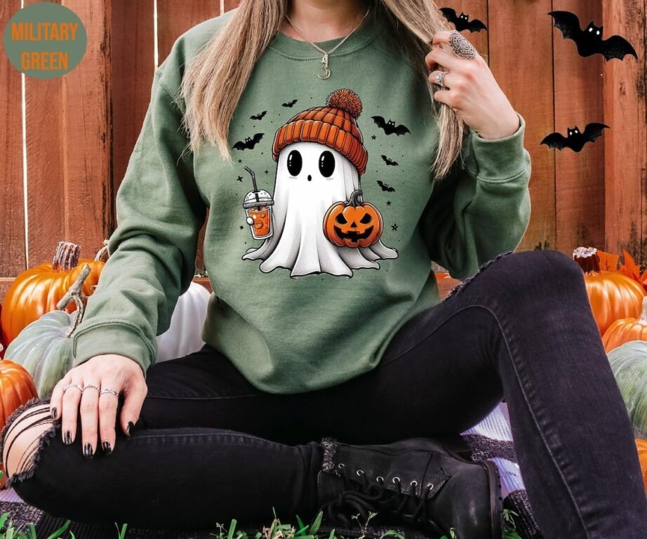 Adorable Ghost Sweatshirt - Embrace the Spooky Season!