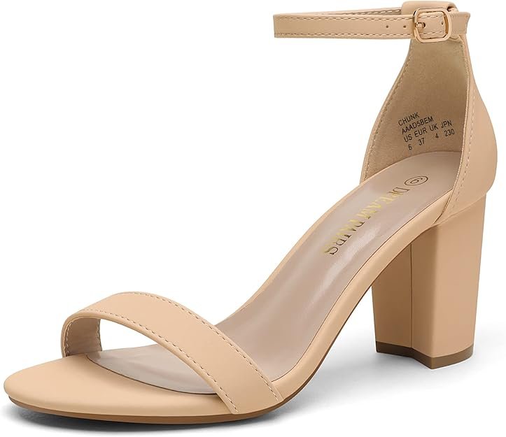 DREAM PAIRS Chunk Low Heel Pump Sandals - Comfortably Chic