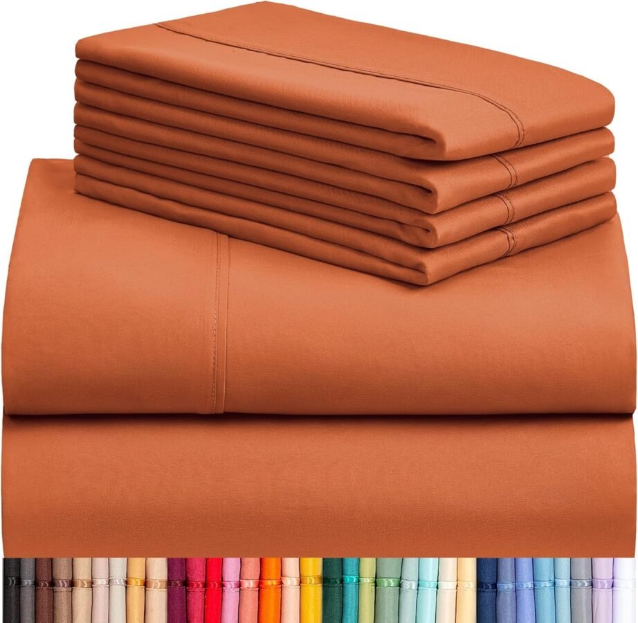 LuxClub's Autumn Orange Queen Sheets - Comfy Cozy