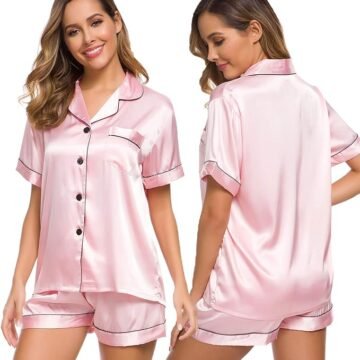 SWOMOG Silk Satin Pajamas Set - Luxurious Loungewear!