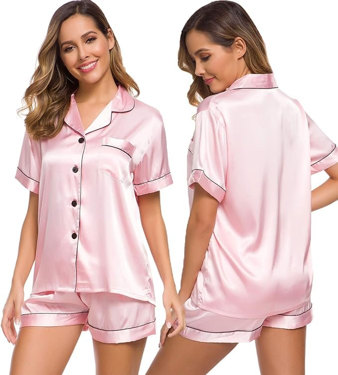 SWOMOG Silk Satin Pajamas Set - Luxurious Loungewear!