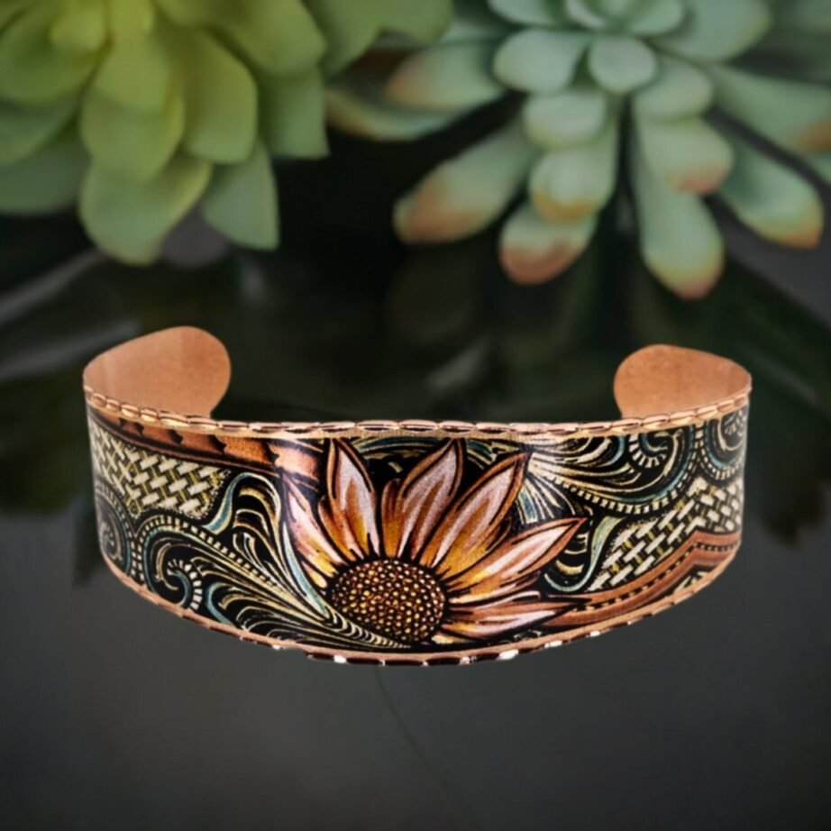 Western Sunflowers Cuff Bracelet Bloom with Boho Chic!